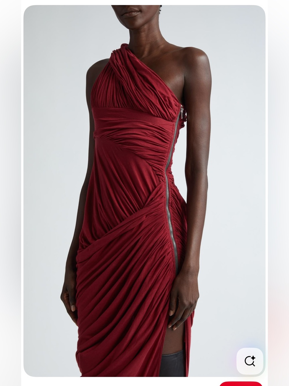 Rick Owens Lido Draped One Shoulder Jersey Gown - Picture 3 of 7